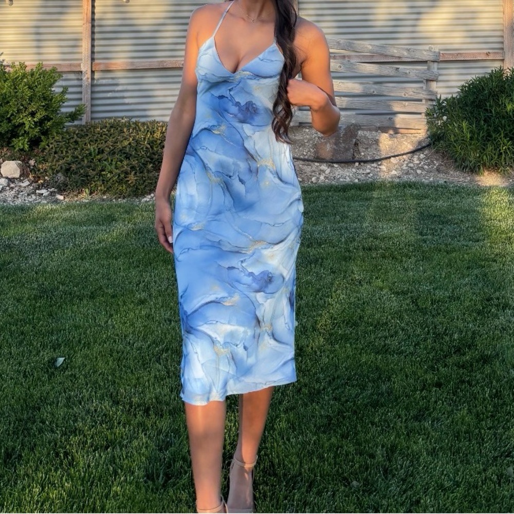 Lulus abstract midi dress